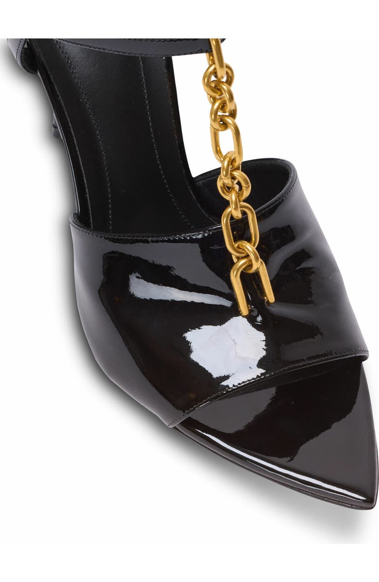 Balmain Sync Patent Leather Sandals With Heel, Alternate, color, Black