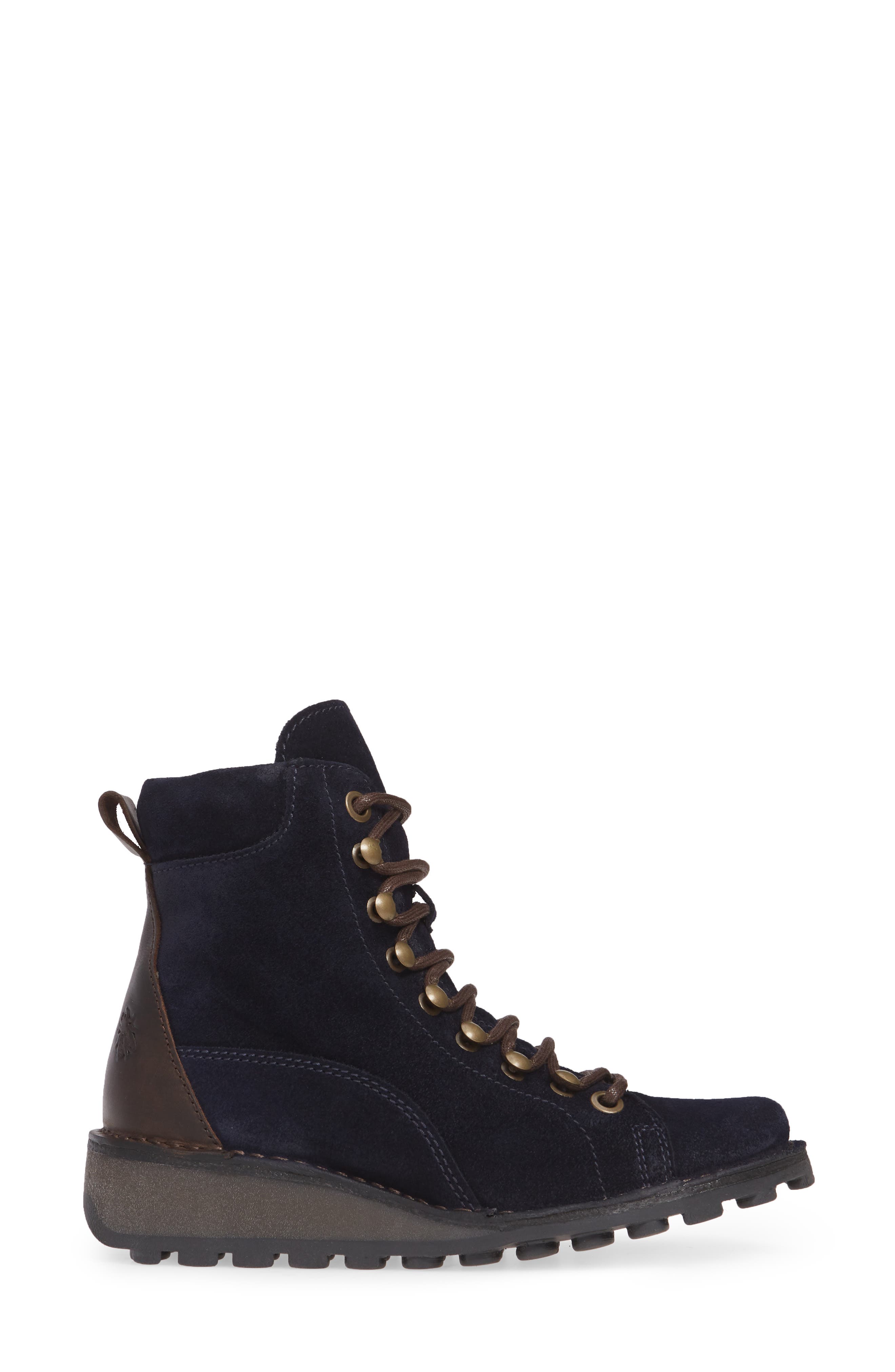 Malu Moto Boot, Alternate, color, NAVY/ DARK BROWN SUEDE