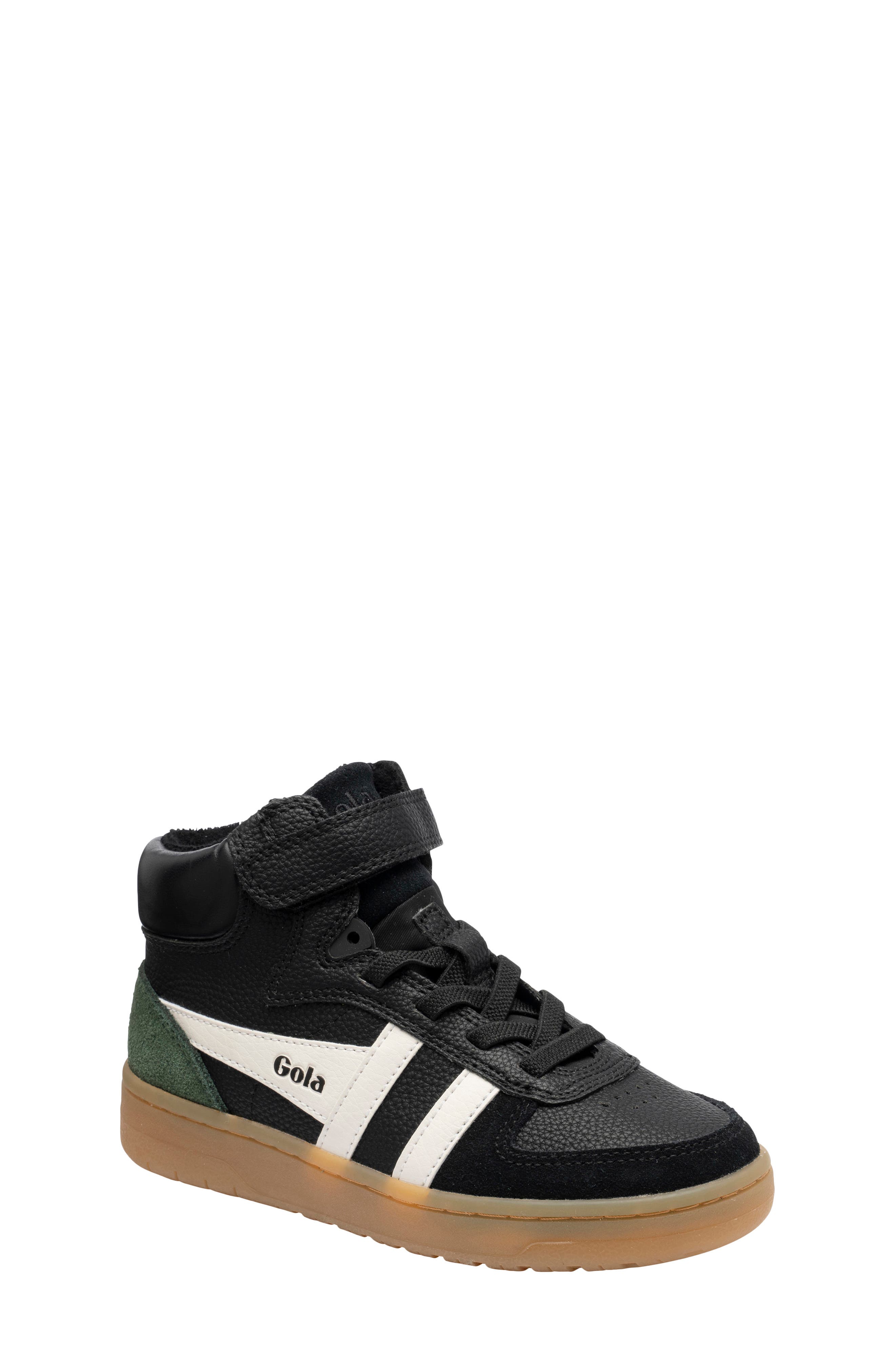 Kids' Talon High Top Sneaker, Main, color, BLACK/OFF WHITE/EVERGREEN/GUM