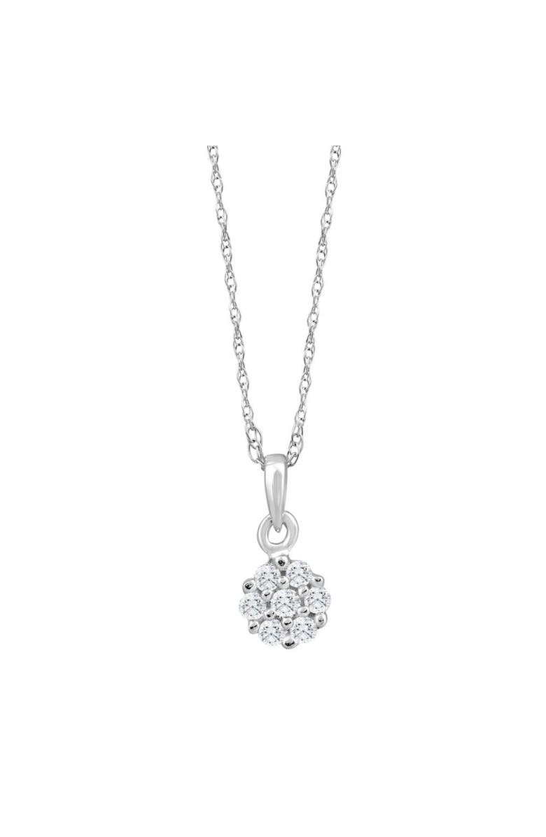 Bliss Diamond Small Pave Real Diamond Pendant 10k Gold 18" Women's Necklace, Main, color, 