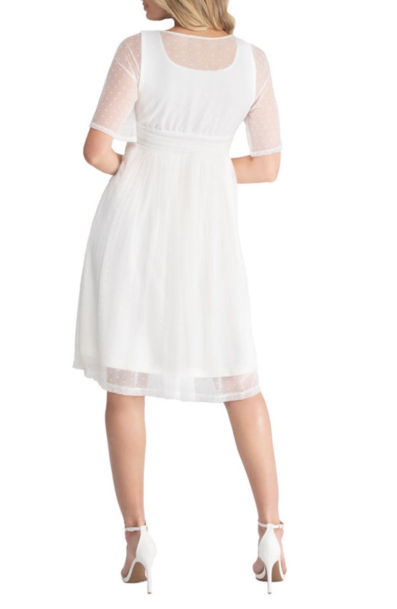 Kiyonna Stars A-line Wedding Dress, Alternate, color, Ivory