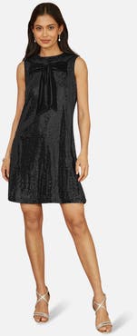 Yumi Sequin Bow Tunic Shift Dress