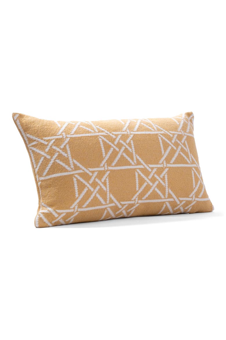 Lattice Work Decorative Lumbar Throw Pillow, Alternate, color, YELLOW