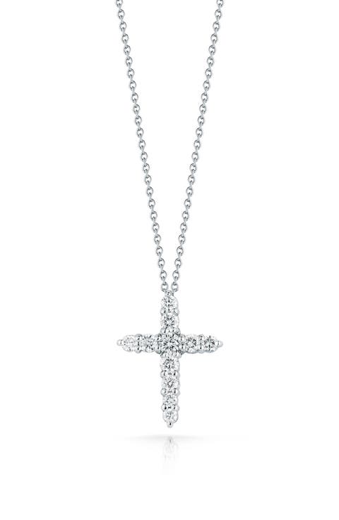 Tiny Treasures Diamond Cross Pendant Necklace