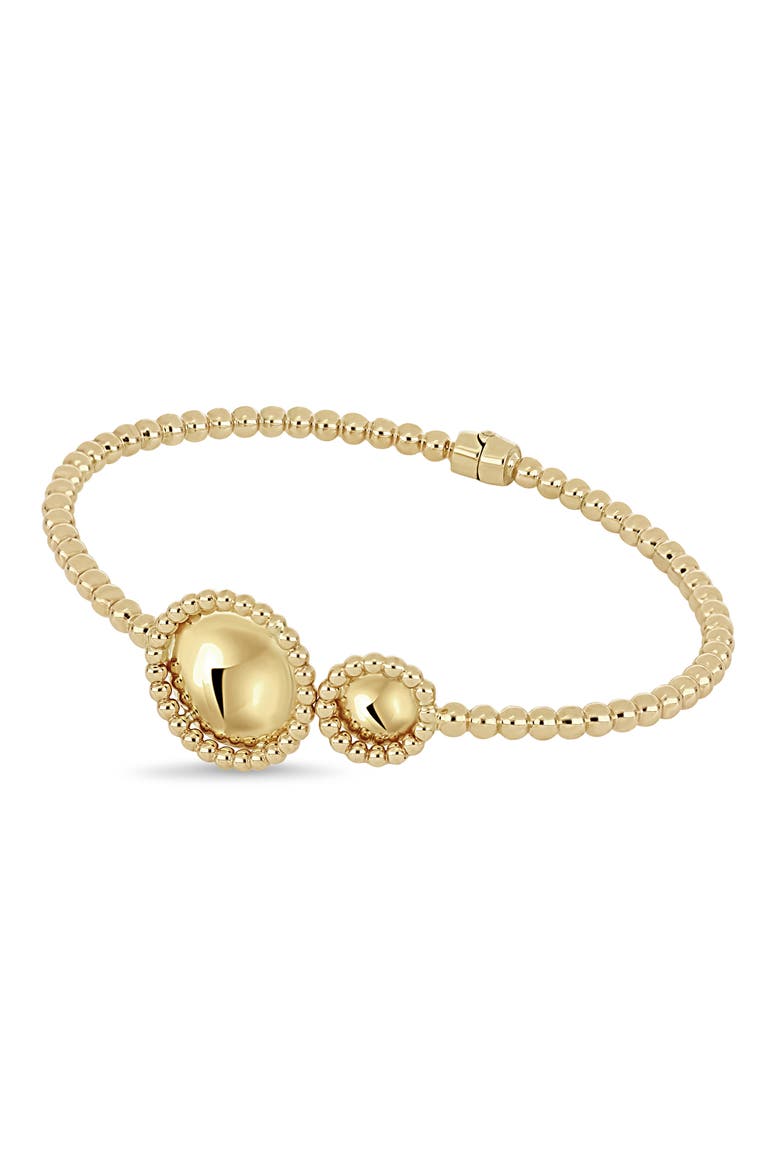 14K Gold Double Disc Cuff Bracelet, Alternate, color, 14K YELLOW GOLD