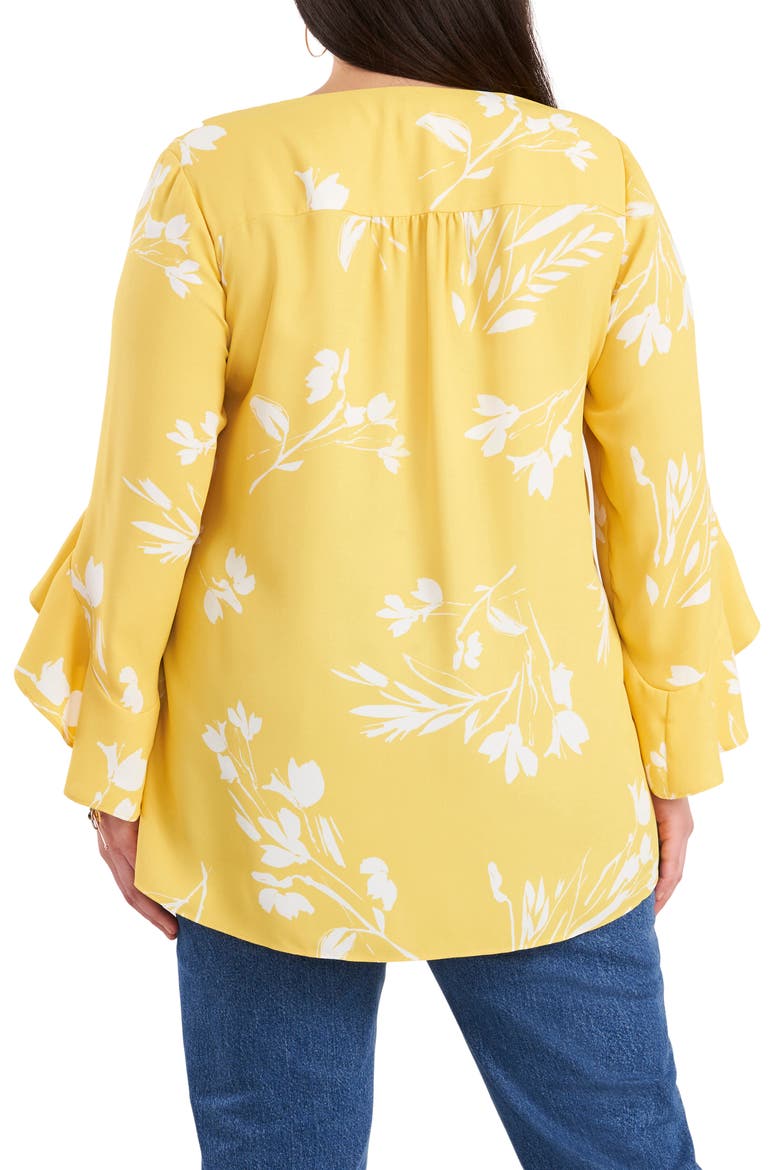 Floral Tunic Top, Alternate, color, PALE LEMON