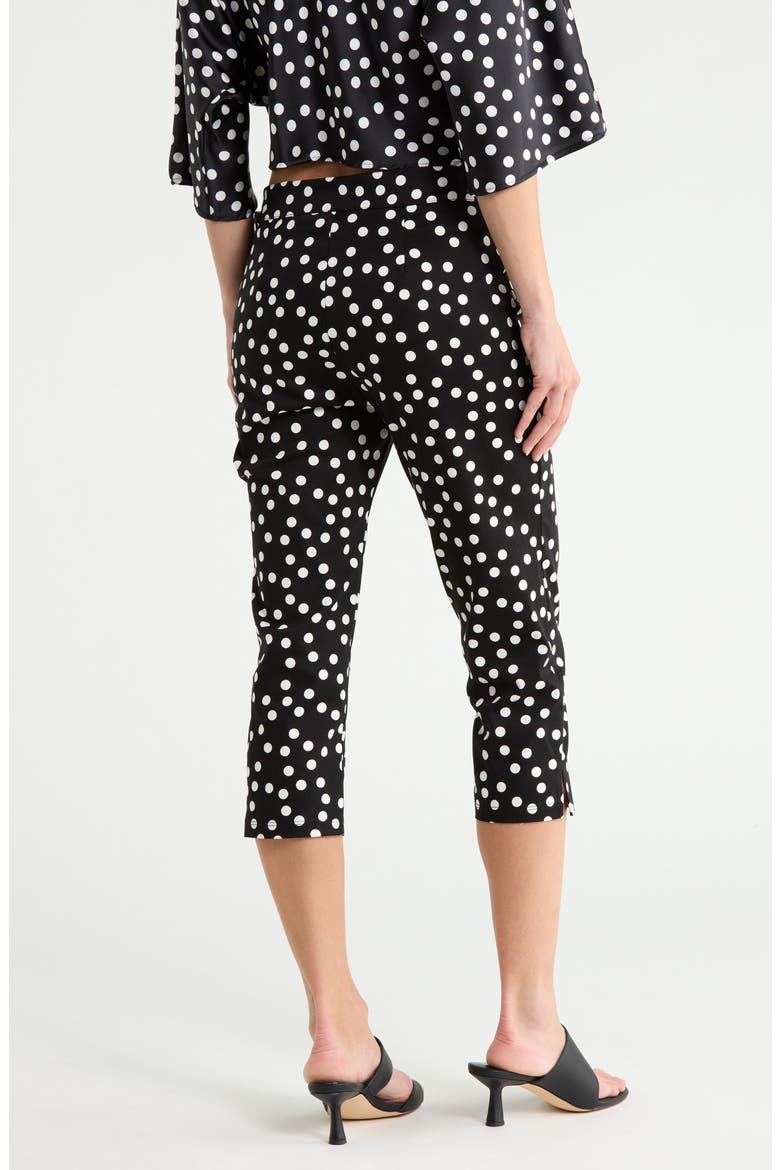 Polka Dot Capri Pants, Alternate, color, BLACK