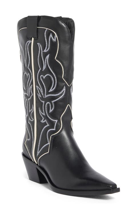 Olive Leather Western Boot