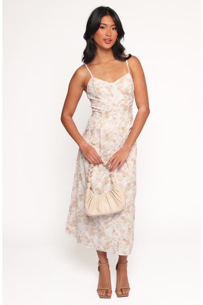 Teah Embroidered Floral Cotton Dress, Alternate, color, PINK FLORAL