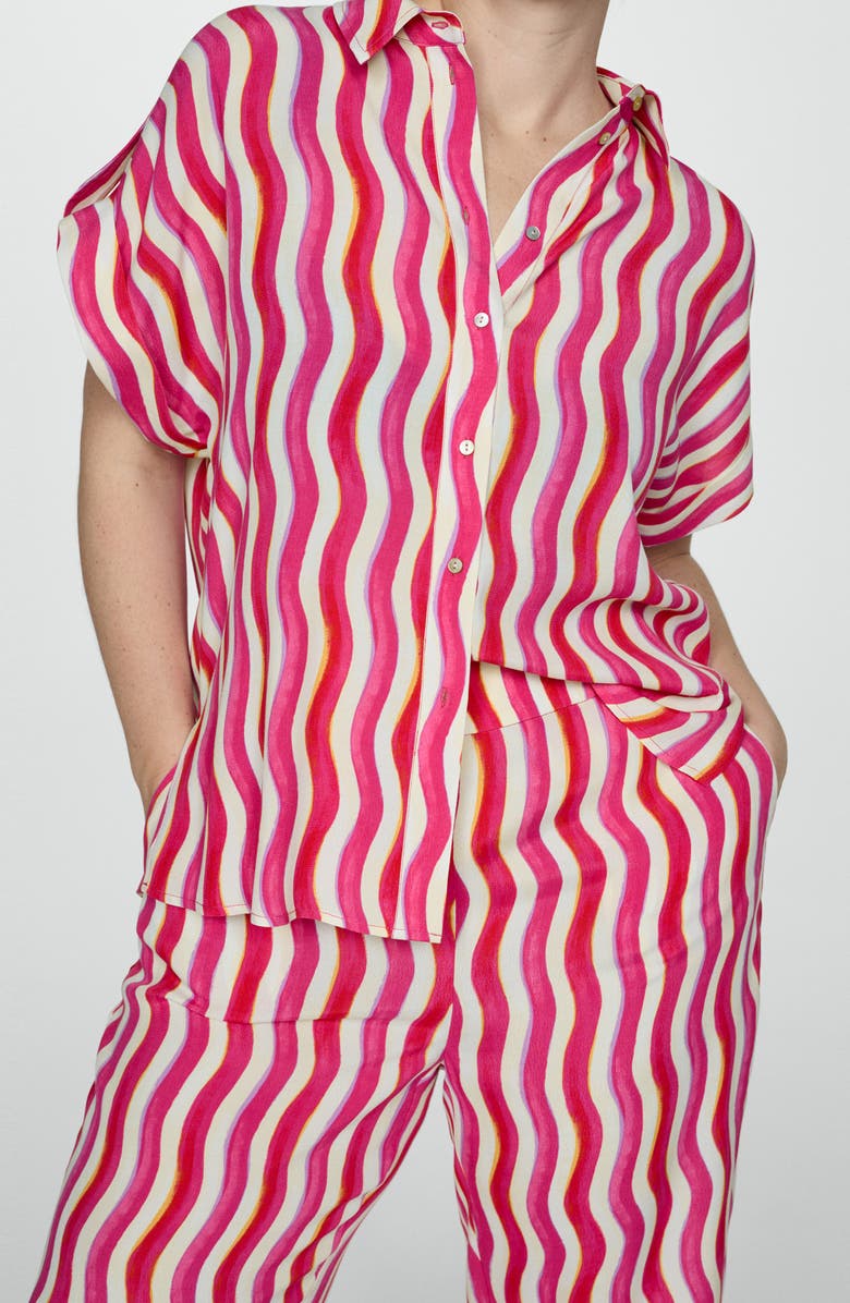 MANGO Wavy Print Wide Leg Pants, Alternate, color, 