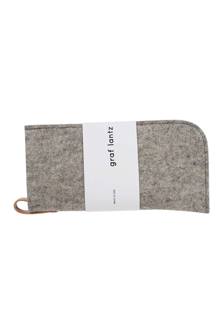 Classic Merino Wool Eyeglass Sleeve, Alternate, color, Granite Vachetta