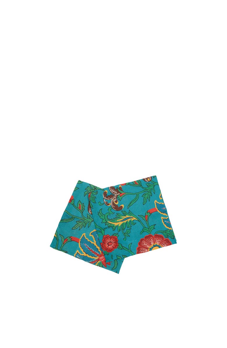 La DoubleJ Large Napkins Set Of 2 (45X45) Dragon Flower Turche Turquoise, Alternate, color, Dragon Flower Turche Turquoise
