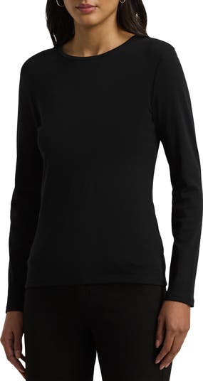 (取寄) ローレン ラルフローレン レディース コットンブレンド ロング スリーブ トップ Lauren Ralph Lauren women Cotton-Blend Long Sleeve Top Festive Red Women's Lauren Ralph Lauren Cotton-Blend Long Sleeve Top