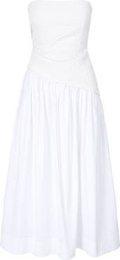 STAUD Nia Strapless Midi Dress