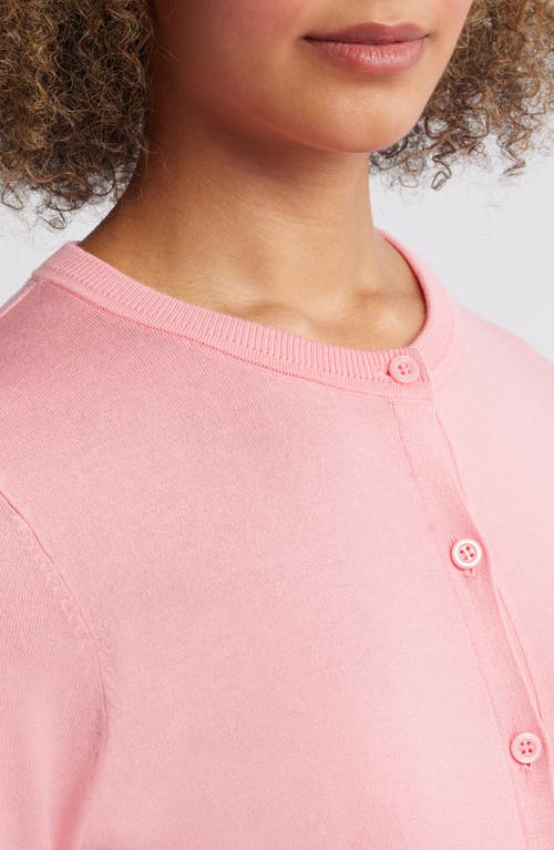 Shop Caslonr Caslon(r) Crewneck Cardigan In Pink Geranium