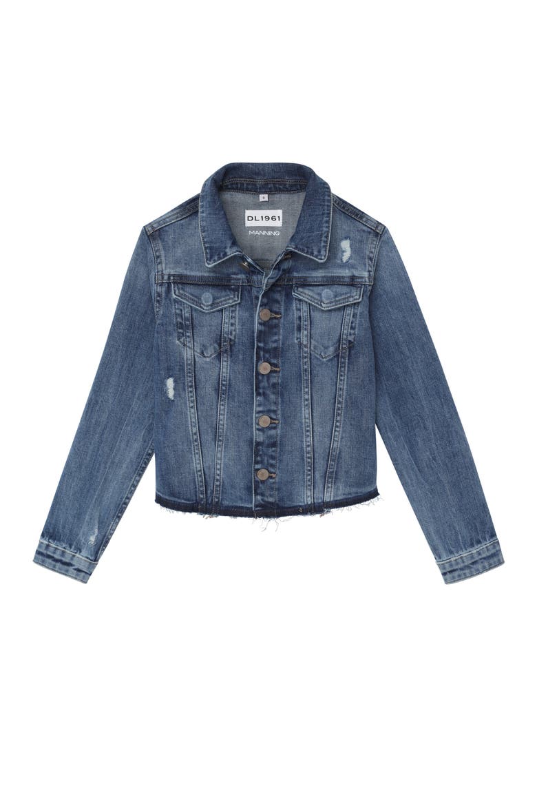 Kids' Distressed Denim Jacket, Main, color, CLOUD