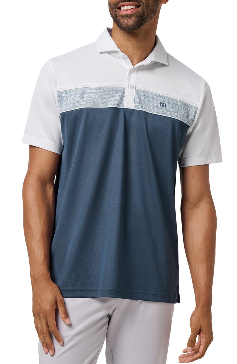 TravisMathew Good Good Colorblock Polo, Main, color, White