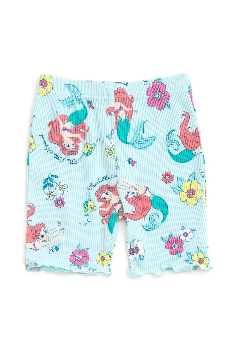 Disney Ribbed T-Shirt & Shorts Set, Alternate, color, Princess Ariel Green Green