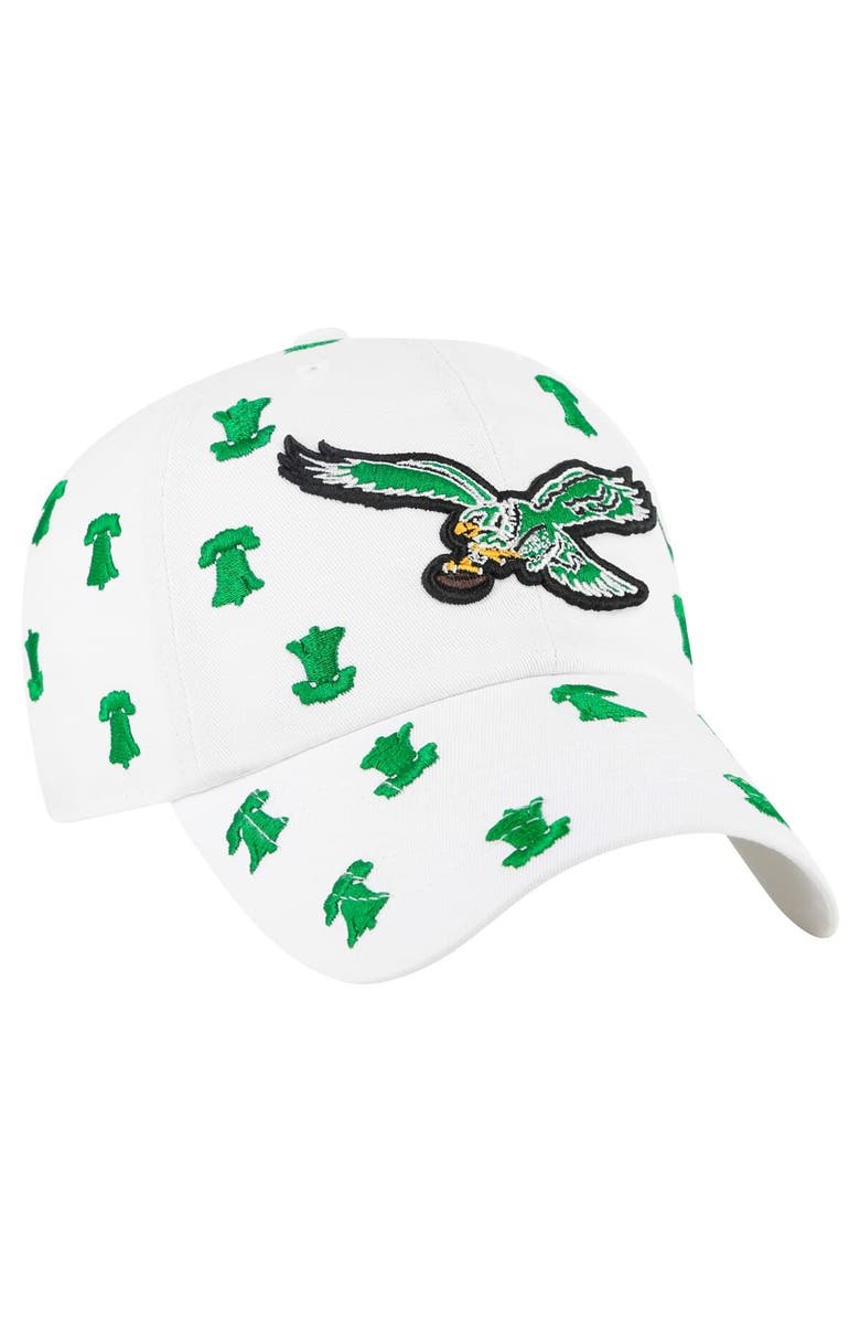 '47 Women's '47 White Philadelphia Eagles Confetti Clean Up Adjustable Hat, Alternate, color, White