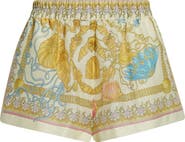Versace Tex Barocco Cotton & Silk Voile Cover-Up Shorts