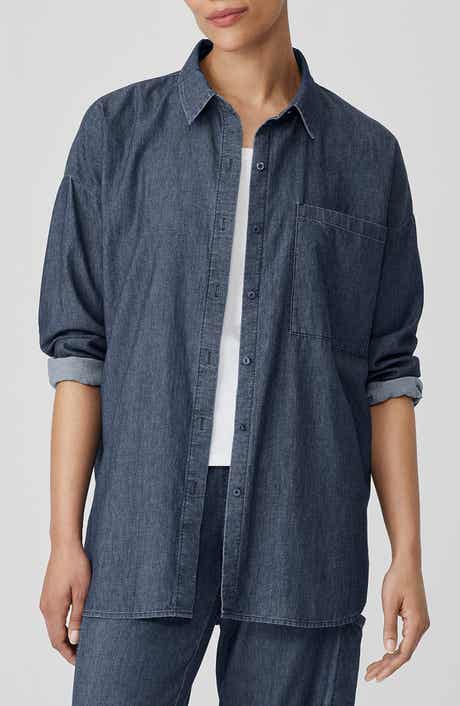 Eileen Fisher Classic Collar Button-Up Shirt