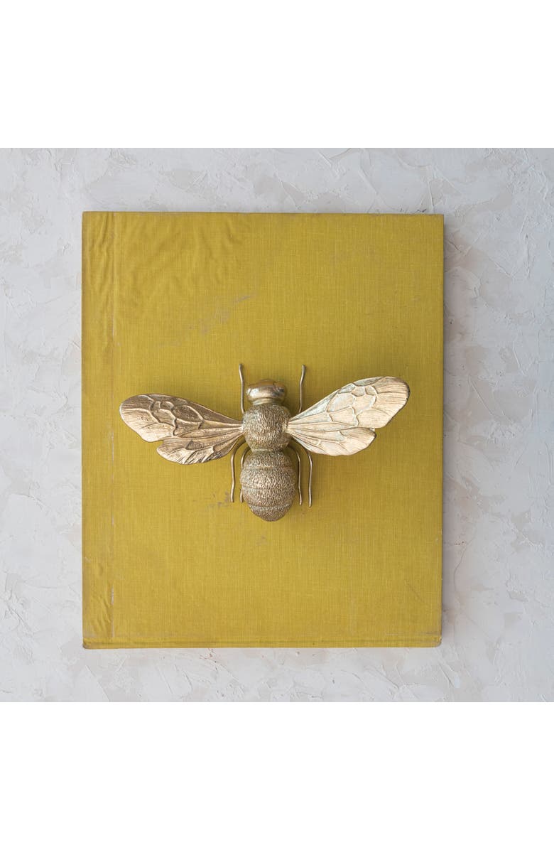 Storied Home Decorative Bee Figurine, Gold Finish, Alternate, color, Gold