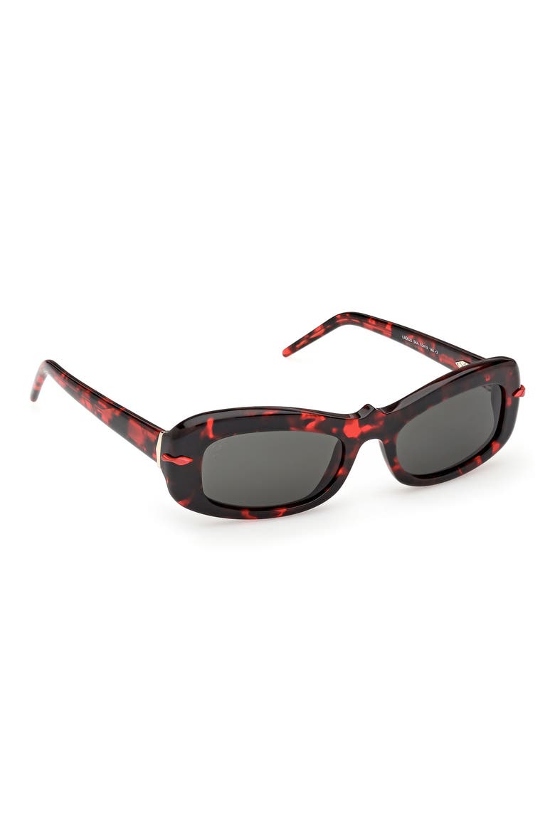 52mm Geometric Sunglasses, Alternate, color, RED HAVANA GOLD / ZEISS SMOKE