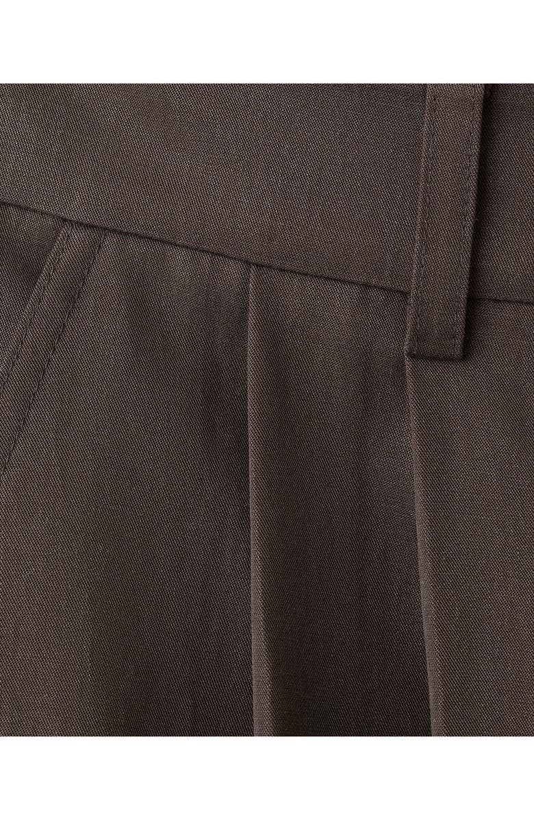 MANGO Pleated Baggy Pants, Alternate, color, Chocolate