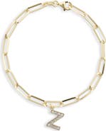 MESHMERISE Diamond Initial Charm Bracelet