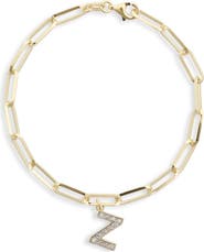 MESHMERISE Diamond Initial Charm Bracelet