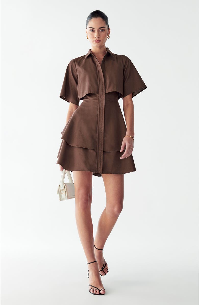 WILLA Hugh Layered Dress, Alternate, color, Chocolate