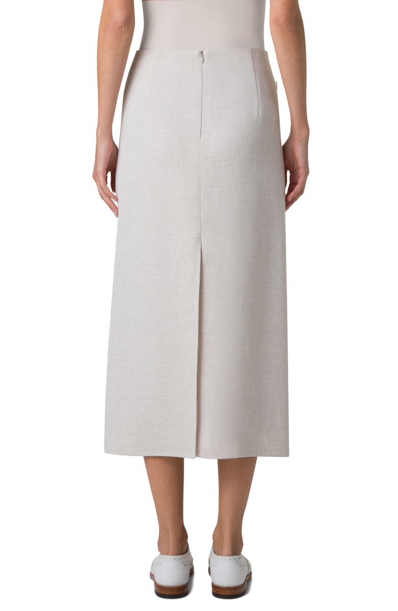Akris Double Face Linen Blend Pencil Skirt, Alternate, color, Greige
