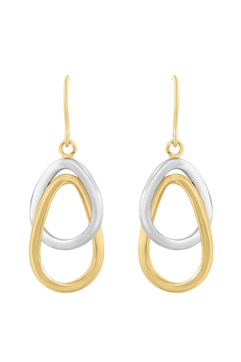 14K White & Yellow Gold Harmony Two-Tone Drop Earrings, Main, color, Metallic Gold