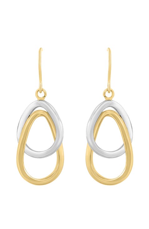 14K White & Yellow Gold Harmony Two-Tone Drop Earrings
