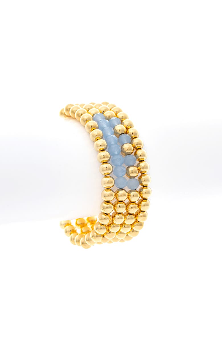 RIVKA FRIEDMAN Set of 4 Beaded Stretch Bracelets, Alternate, color, 18K Gold Clad