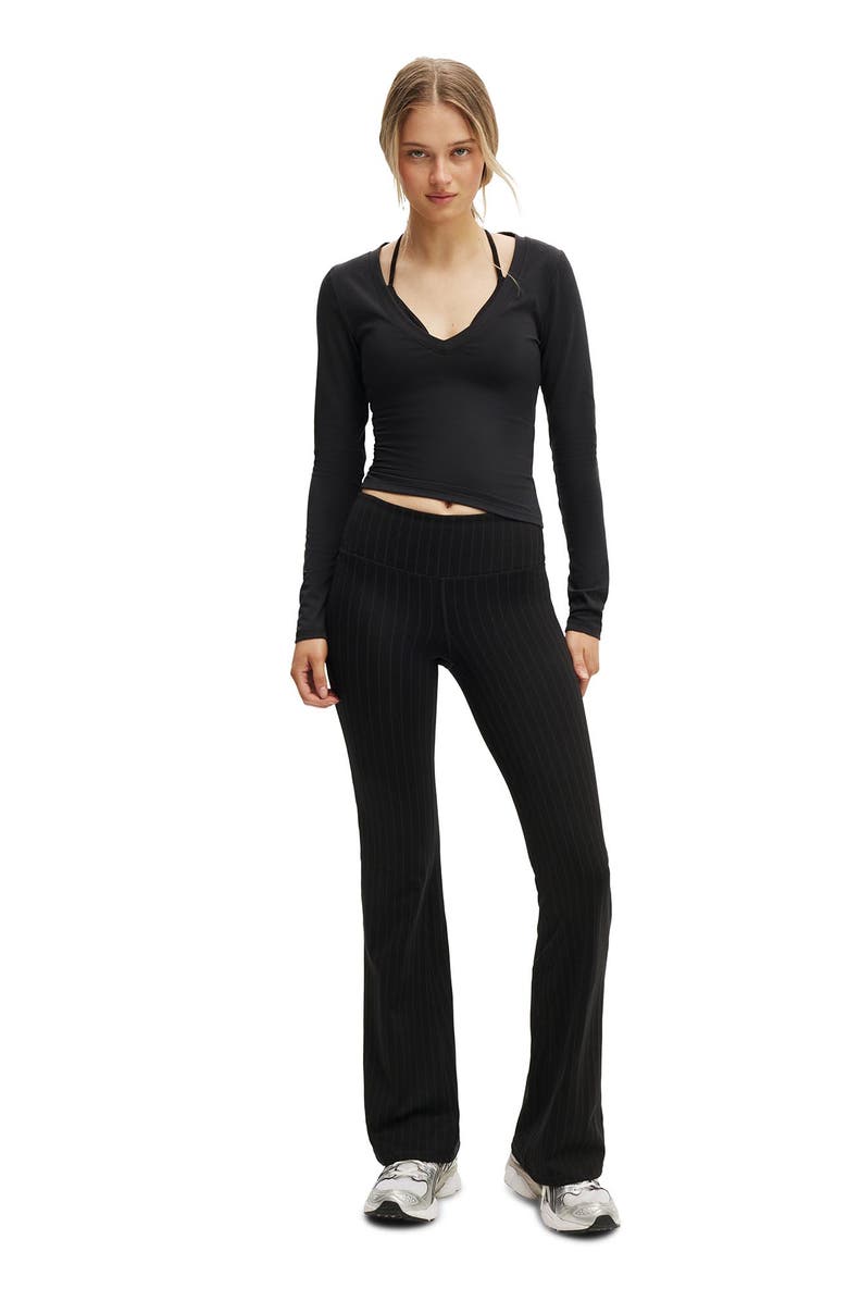 COTTON ON BODY Women's Active Ultra Soft Plunge Front Long Sleeve, Alternate, color, Black