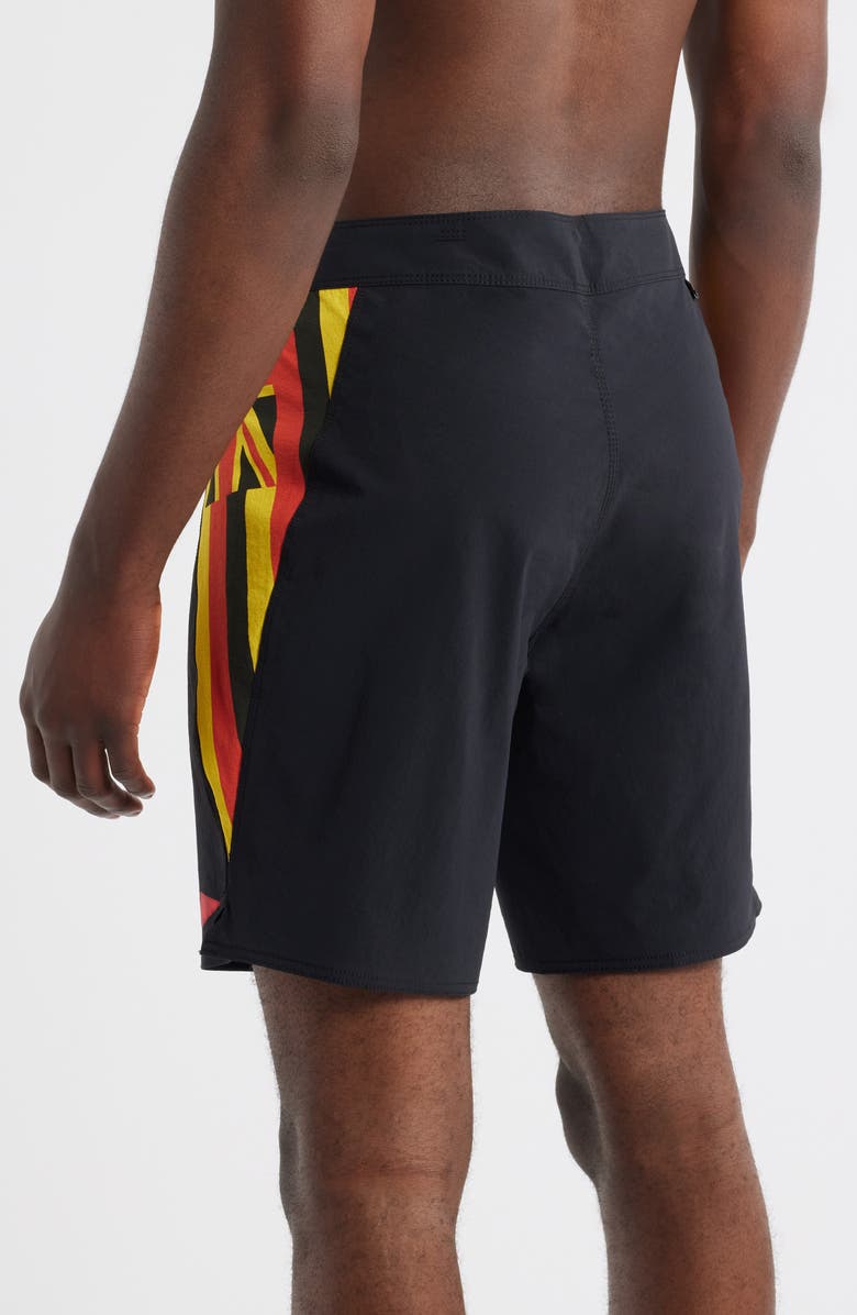 Florence Cordura Airtex Pro Hawaii Camo Water Repellent Board Shorts, Alternate, color, Black Multi