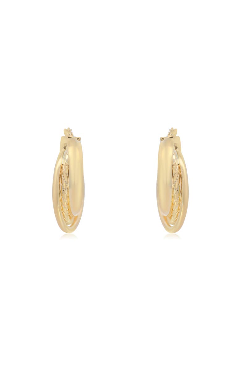 The Lovery Fine Jewelry Triple Braided Gold Hoops, Alternate, color, Yellow Gold
