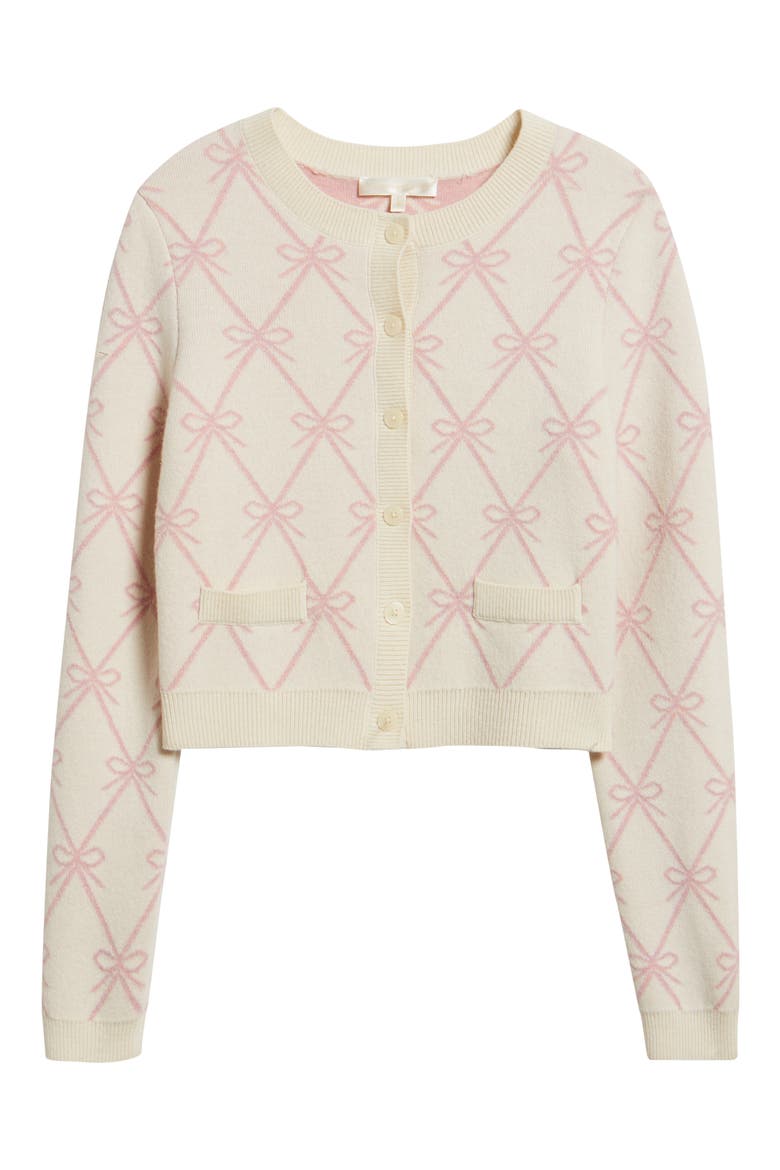 Veronika Crop Cardigan, Alternate, color, MILK ROSE