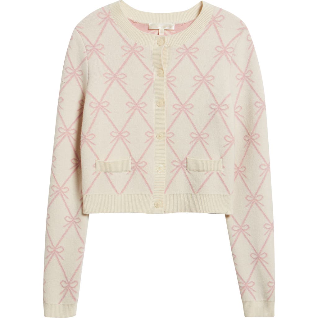 Loveshackfancy Veronika Crop Cardigan In Pink
