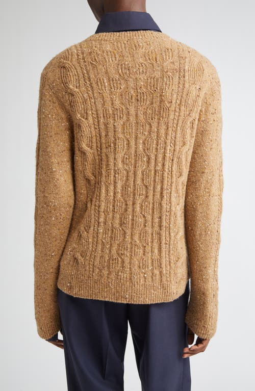 Lafayette 148 New York Cashmere Donegal Cable Sweater In Brown