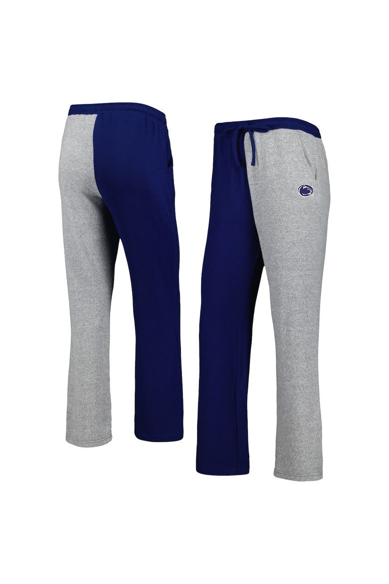Women's ZooZatz Navy/Gray Penn State Nittany Lions Colorblock Cozy Tri-Blend Lounge Pants, Main, color, Navy