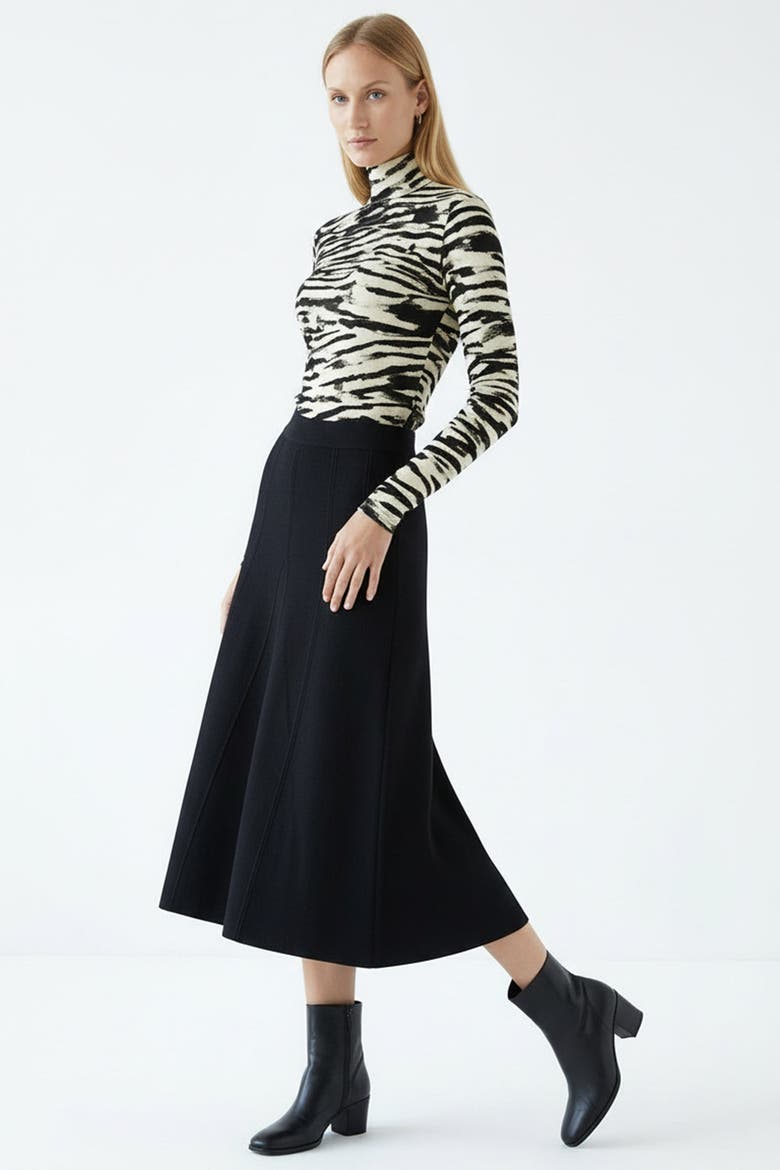 Creed High Waist Knit Midi Skirt, Alternate, color, Black