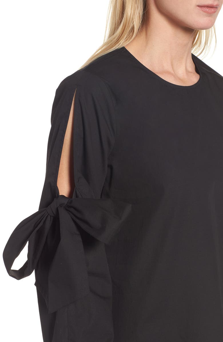 Pleione Tie Sleeve Poplin Blouse, Alternate, color, 