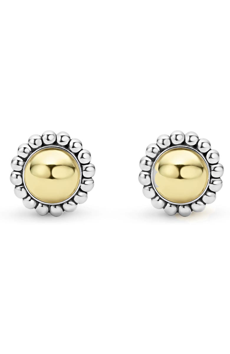 LAGOS High Bar Caviar Round Stud Earrings, Main, color, Two-Tone