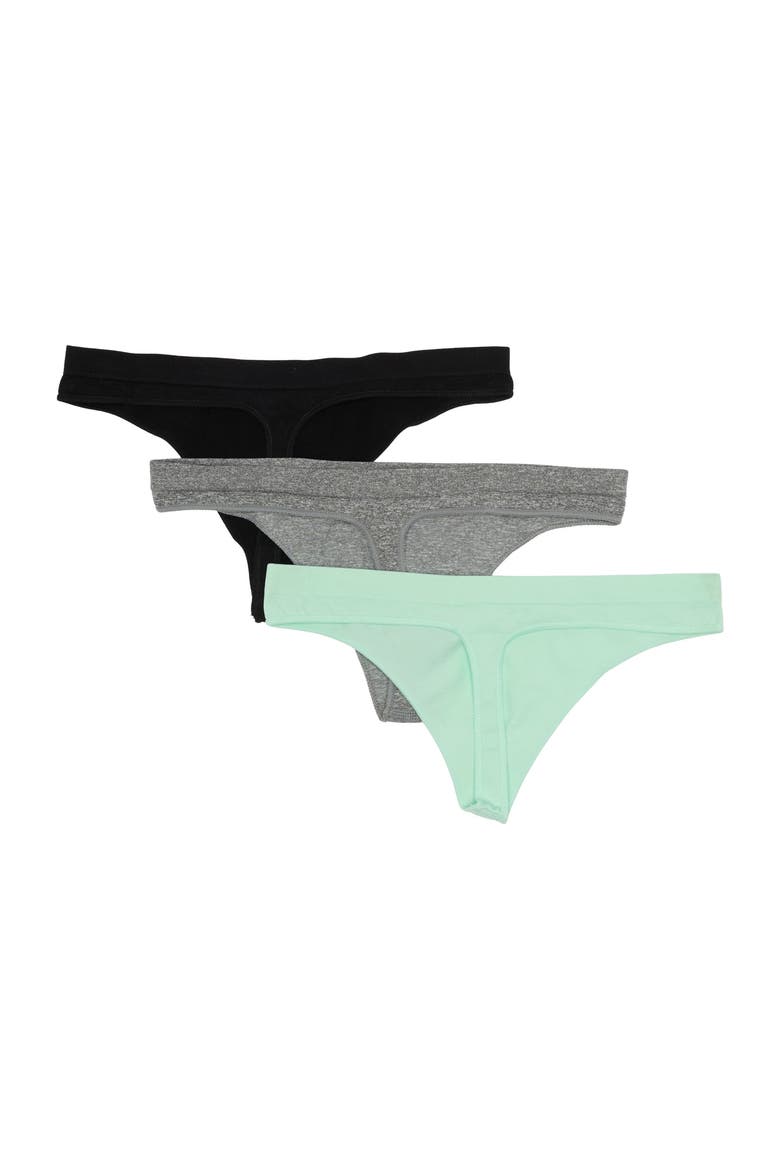 Sammy Seamless Thong - Pack of 3, Alternate, color, GREEN YUCCA MULTI