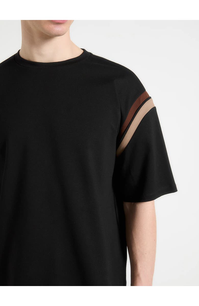 Manière De Voir Georges Varsity Cotton T-Shirt, Alternate, color, Black