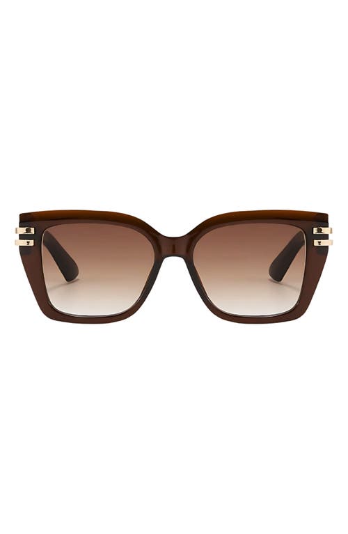 Fifth & Ninth Paige 48mm Polarized Small Geometric Sunglasses In Brown