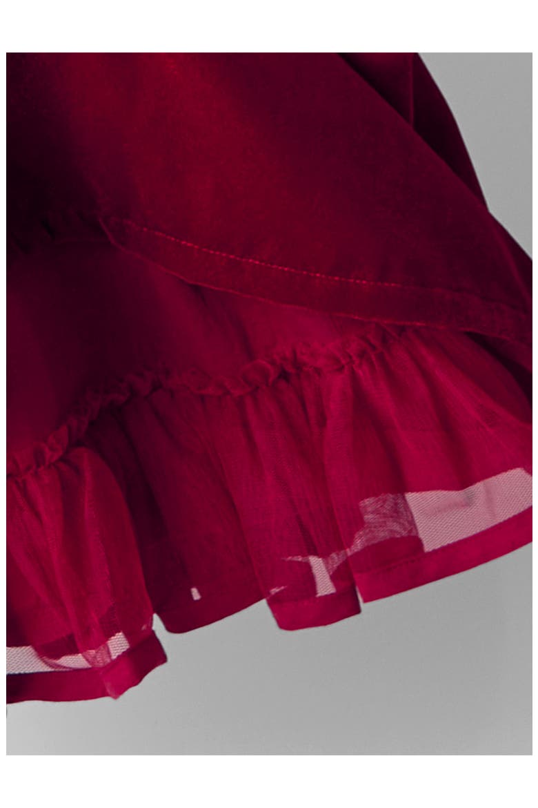 Kids' Smocked Velvet Dress, Alternate, color, RED