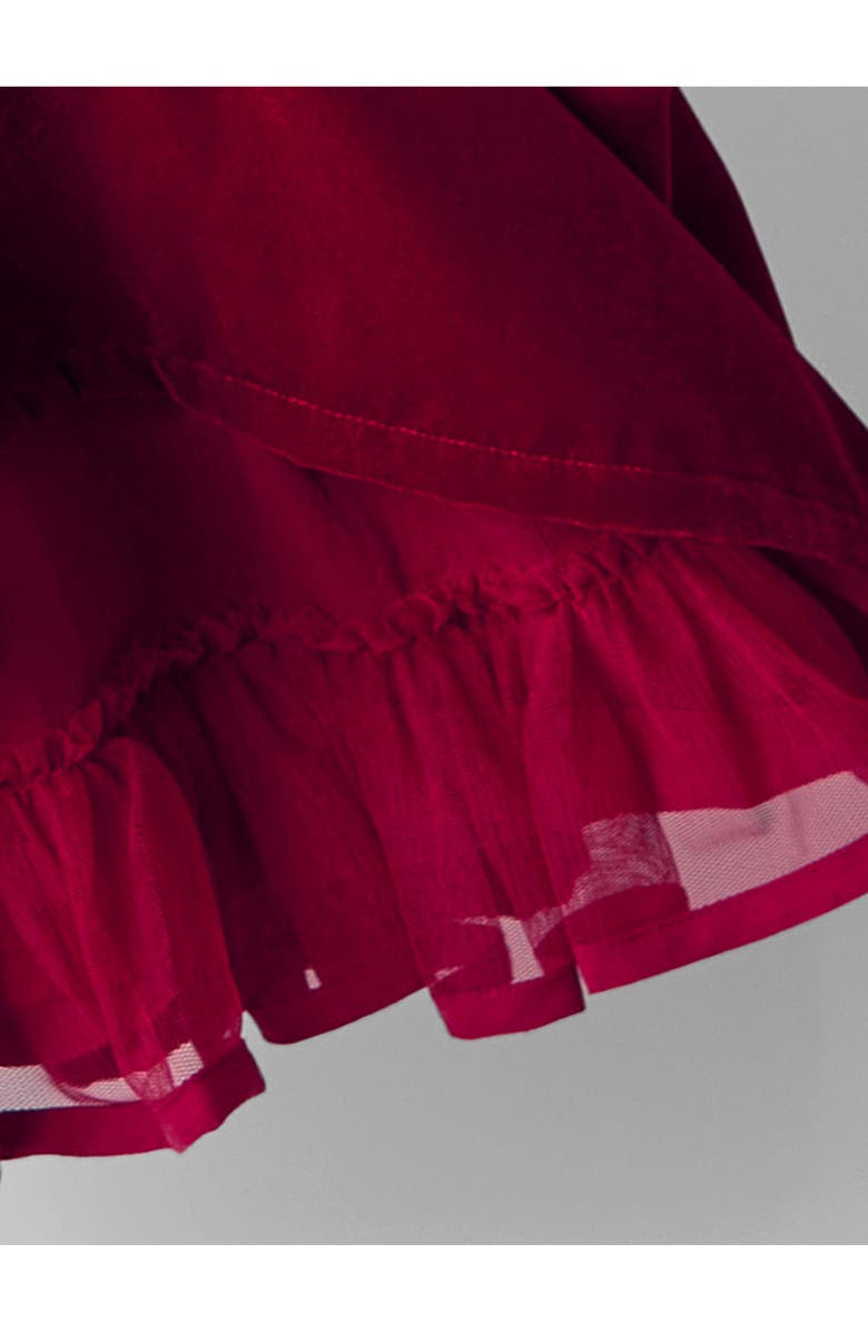 JOJO MAMAN BEBE Kids' Smocked Velvet Dress, Alternate, color, Red